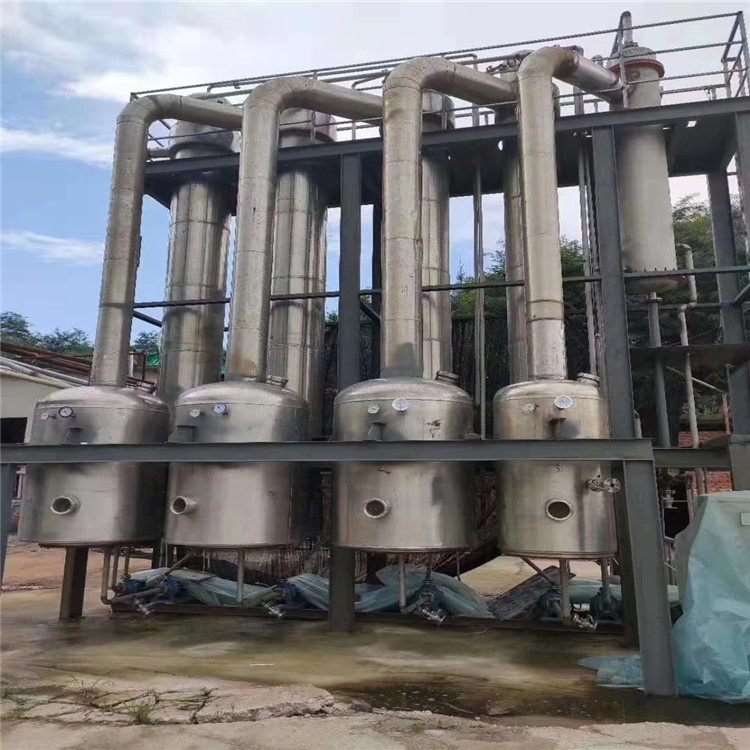 出售二手饮料厂废水蒸发器 多效降膜蒸发器 升级改造