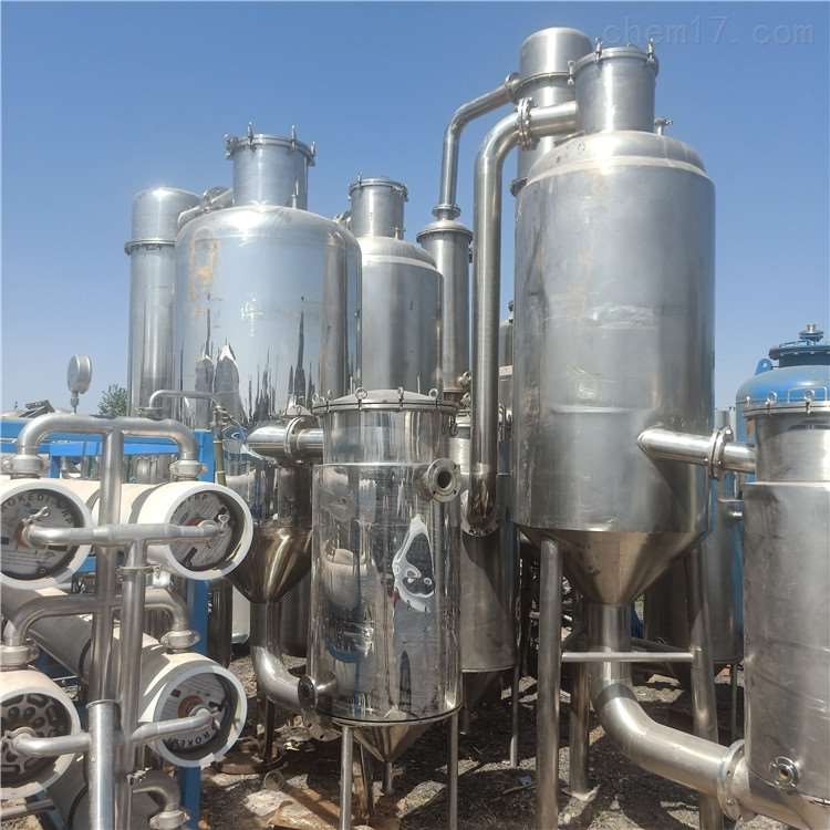 出售二手2吨三效蒸发器 钛材强制循环蒸发器 维修更换蒸发器分离室