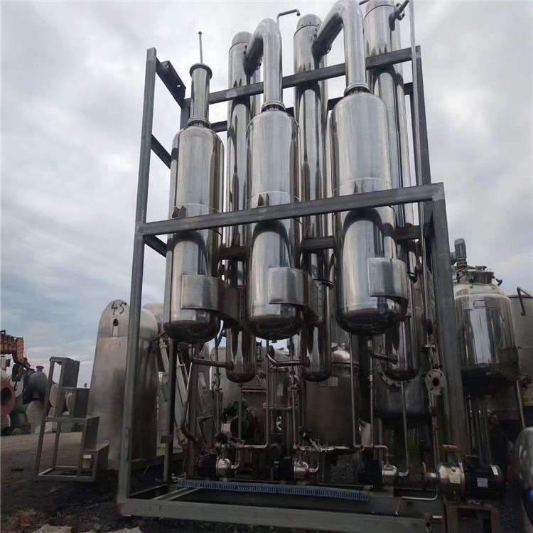 出售二手三效2吨强制循环蒸发器 降膜结晶蒸发器 维修更换蒸发器出盐系统