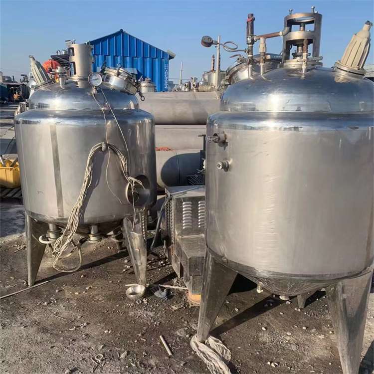 回收二手不锈钢搅拌罐 双层加热搅拌罐 拆除化工厂设备