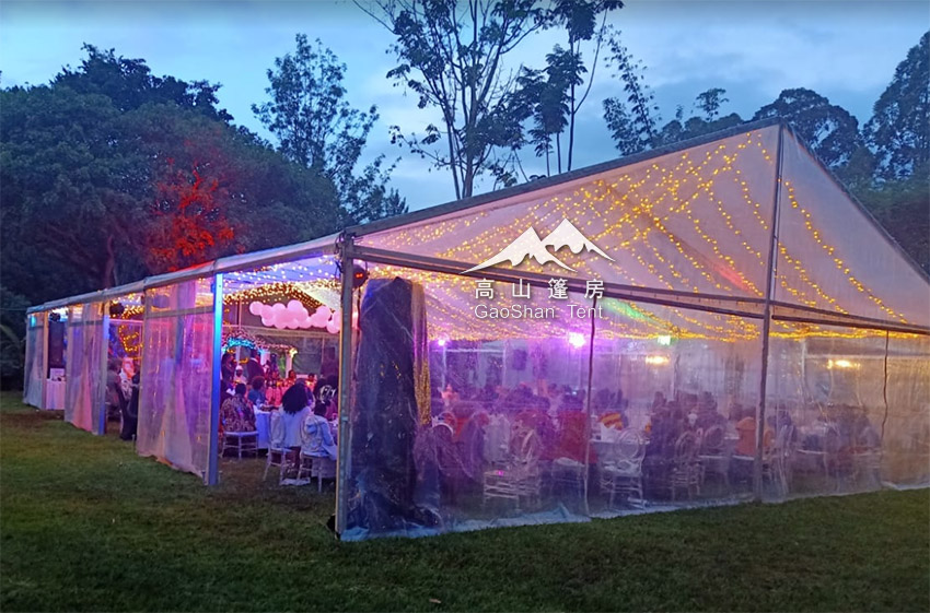 透明玻璃婚礼篷房，户外餐饮宴会帐篷，遮阳防雨安全稳固