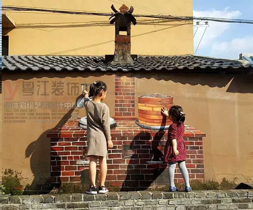 美丽乡村文化墙彩绘建设粤江：让传统与时尚相融合